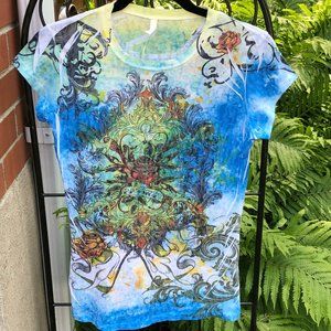 "Passion" Red Rose Graphic Cotton Top by Kaixin